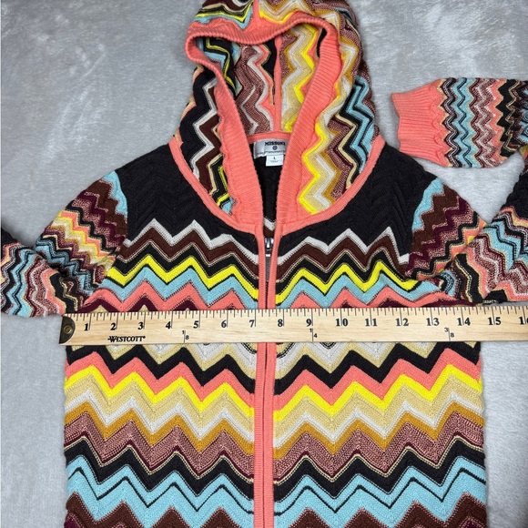 Missoni X Target Chevron Knit Long Sleeves Longline Full Zip Hoodie Jacket Large - Picture 9 of 16